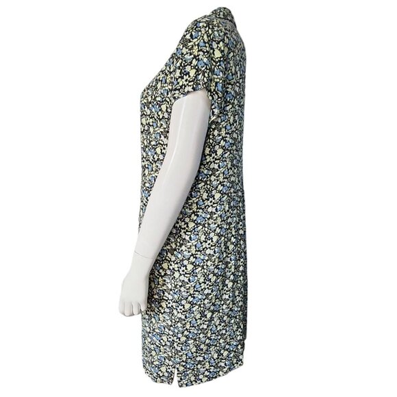 Ann Taylor Loft Dress Womens Size 14 Petite Floral Button Front Y2K Short Sleeve - Picture 2 of 7